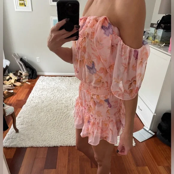 Amanda Uprichard butterfly Flutter Romper - Picture 4 of 6